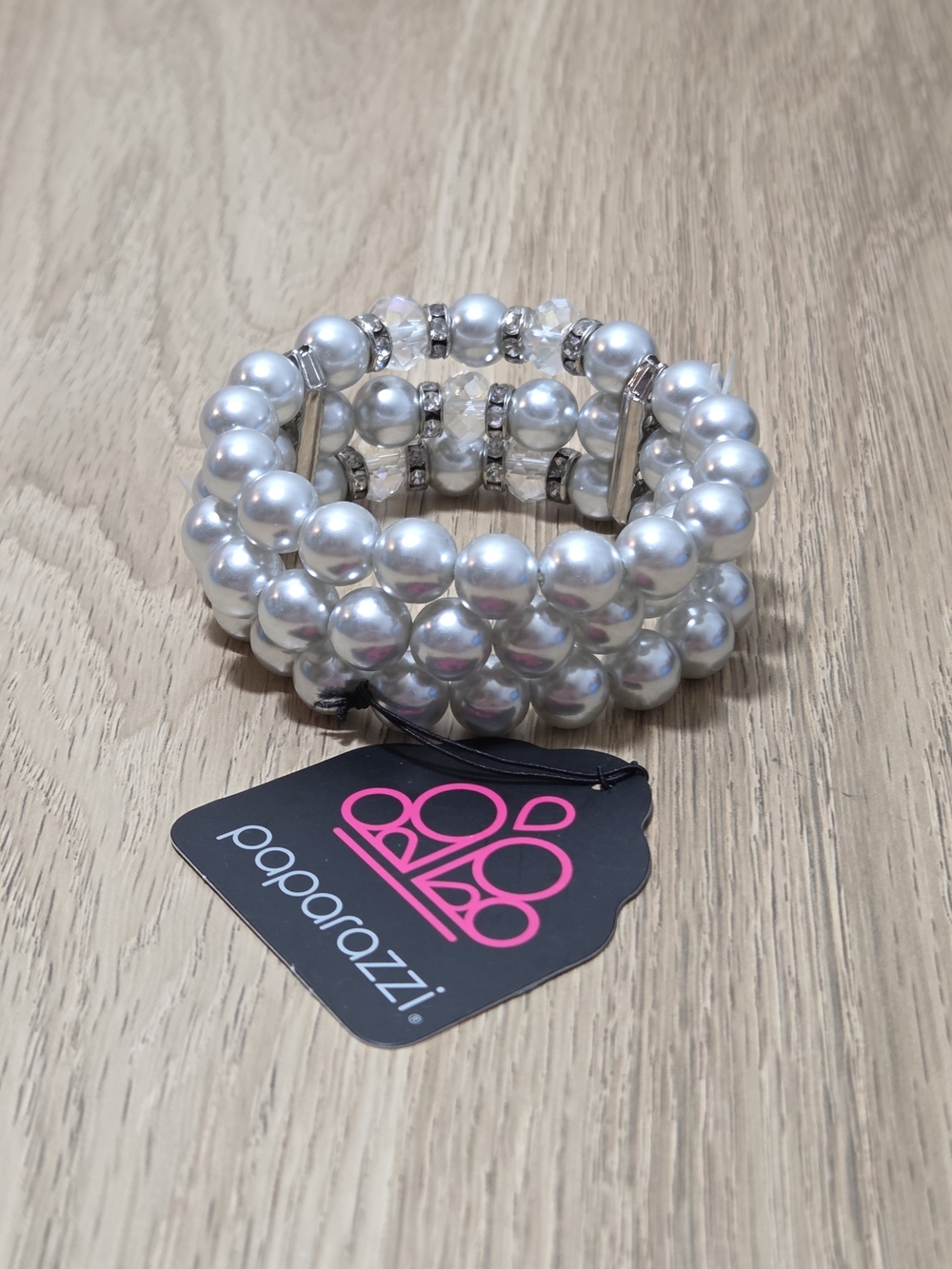 Paparazzi White Pearl Stretch Bracelet - Elegant Multi-Row Fashion Jewelry